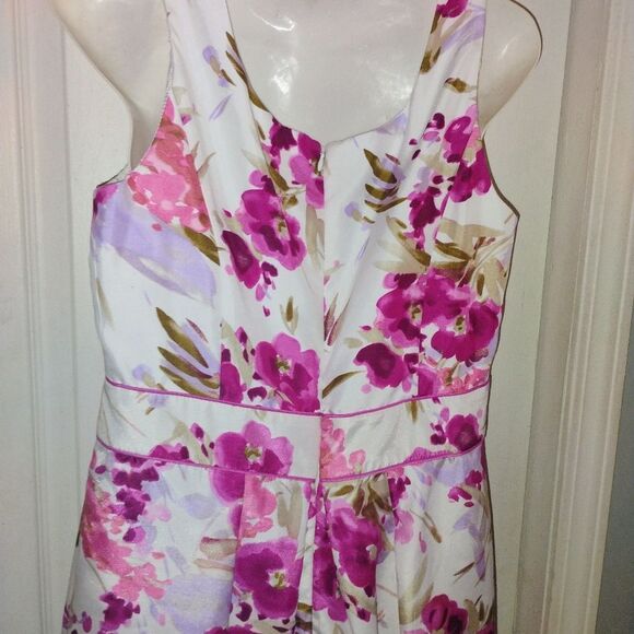 Studio One Pink and White A-Line Midi Dress for Prom - Picture 11 of 12